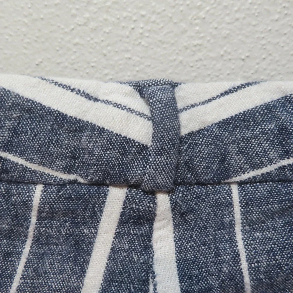 Banana Republic Womens Blue White Striped Linen Blend Tapered Pants Size 4